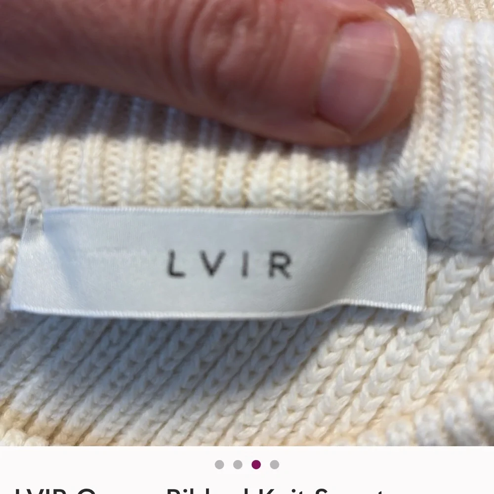 Ivory Ribbed Women's Sweater - Picture 5 of 6